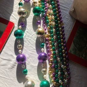 5 BIG BEAD Mardi Gras necklaces